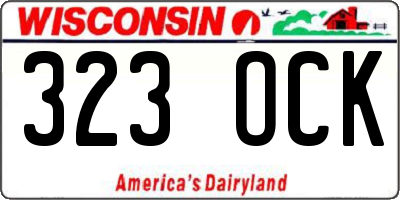 WI license plate 323OCK