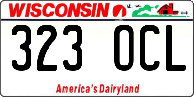WI license plate 323OCL