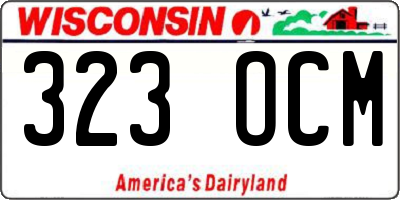 WI license plate 323OCM