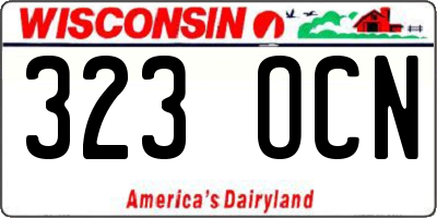 WI license plate 323OCN