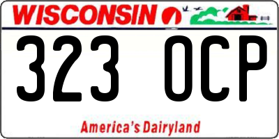 WI license plate 323OCP