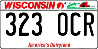 WI license plate 323OCR