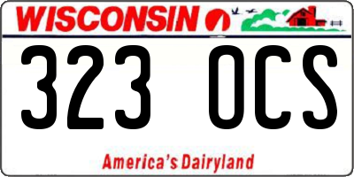 WI license plate 323OCS