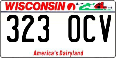 WI license plate 323OCV