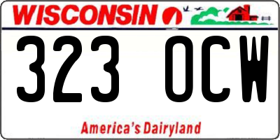 WI license plate 323OCW