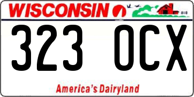 WI license plate 323OCX