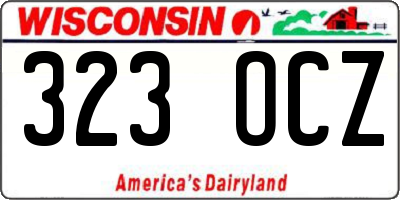 WI license plate 323OCZ