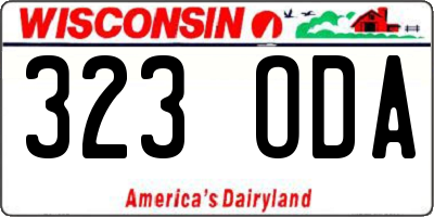 WI license plate 323ODA