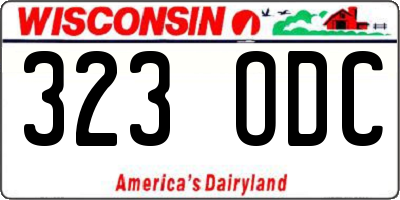 WI license plate 323ODC