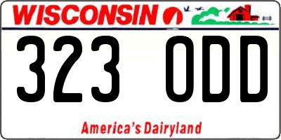 WI license plate 323ODD