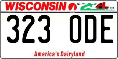 WI license plate 323ODE
