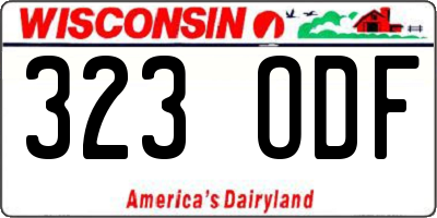 WI license plate 323ODF