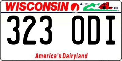 WI license plate 323ODI