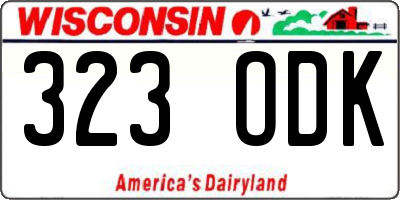 WI license plate 323ODK