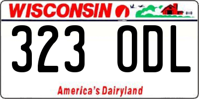 WI license plate 323ODL