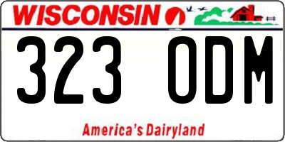 WI license plate 323ODM
