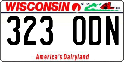 WI license plate 323ODN