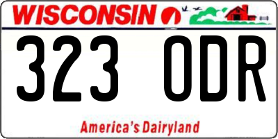 WI license plate 323ODR