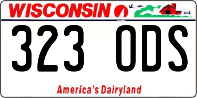 WI license plate 323ODS