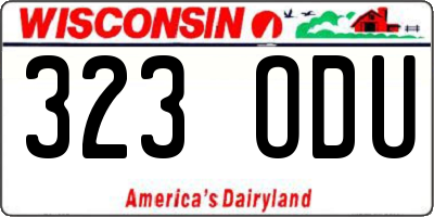 WI license plate 323ODU