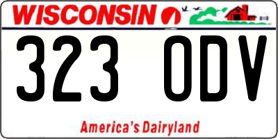 WI license plate 323ODV
