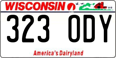 WI license plate 323ODY