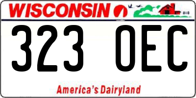 WI license plate 323OEC