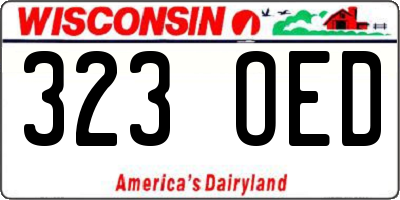WI license plate 323OED