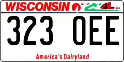 WI license plate 323OEE