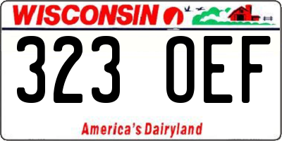 WI license plate 323OEF