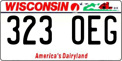 WI license plate 323OEG