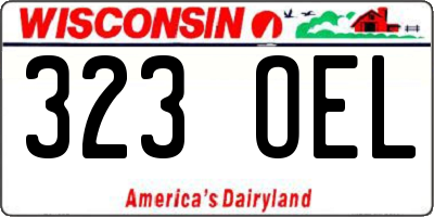 WI license plate 323OEL