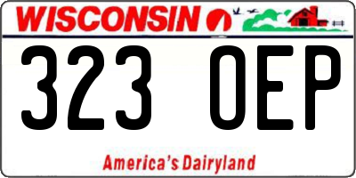 WI license plate 323OEP