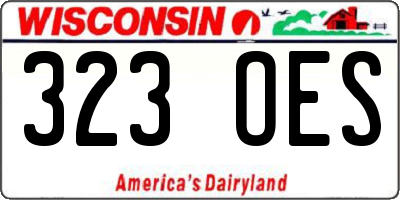 WI license plate 323OES