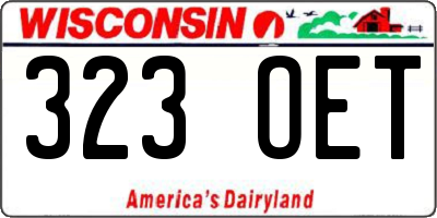 WI license plate 323OET