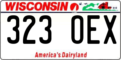 WI license plate 323OEX