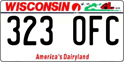 WI license plate 323OFC