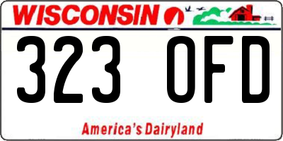 WI license plate 323OFD