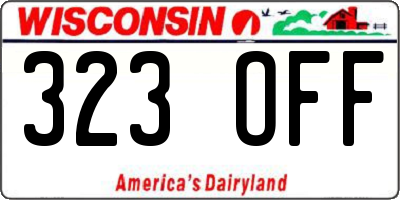 WI license plate 323OFF