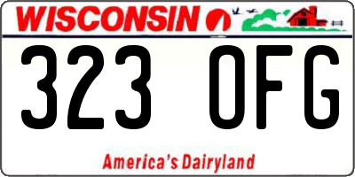 WI license plate 323OFG