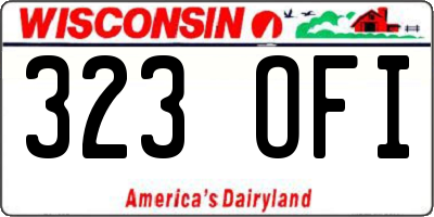 WI license plate 323OFI