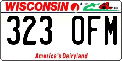 WI license plate 323OFM