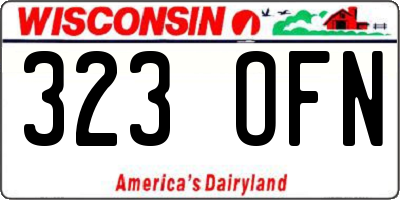 WI license plate 323OFN