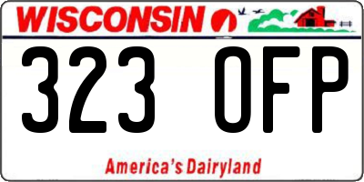 WI license plate 323OFP
