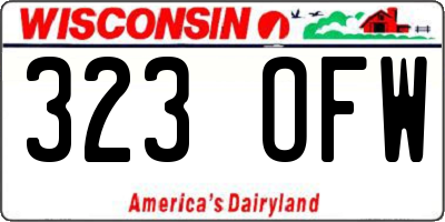 WI license plate 323OFW