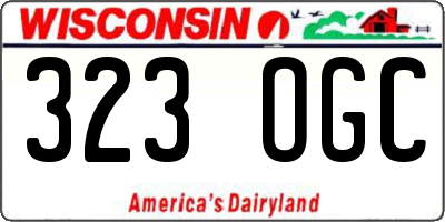 WI license plate 323OGC