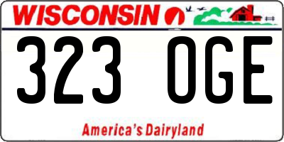 WI license plate 323OGE