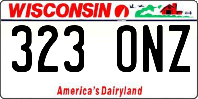 WI license plate 323ONZ