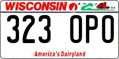 WI license plate 323OPO