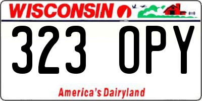 WI license plate 323OPY